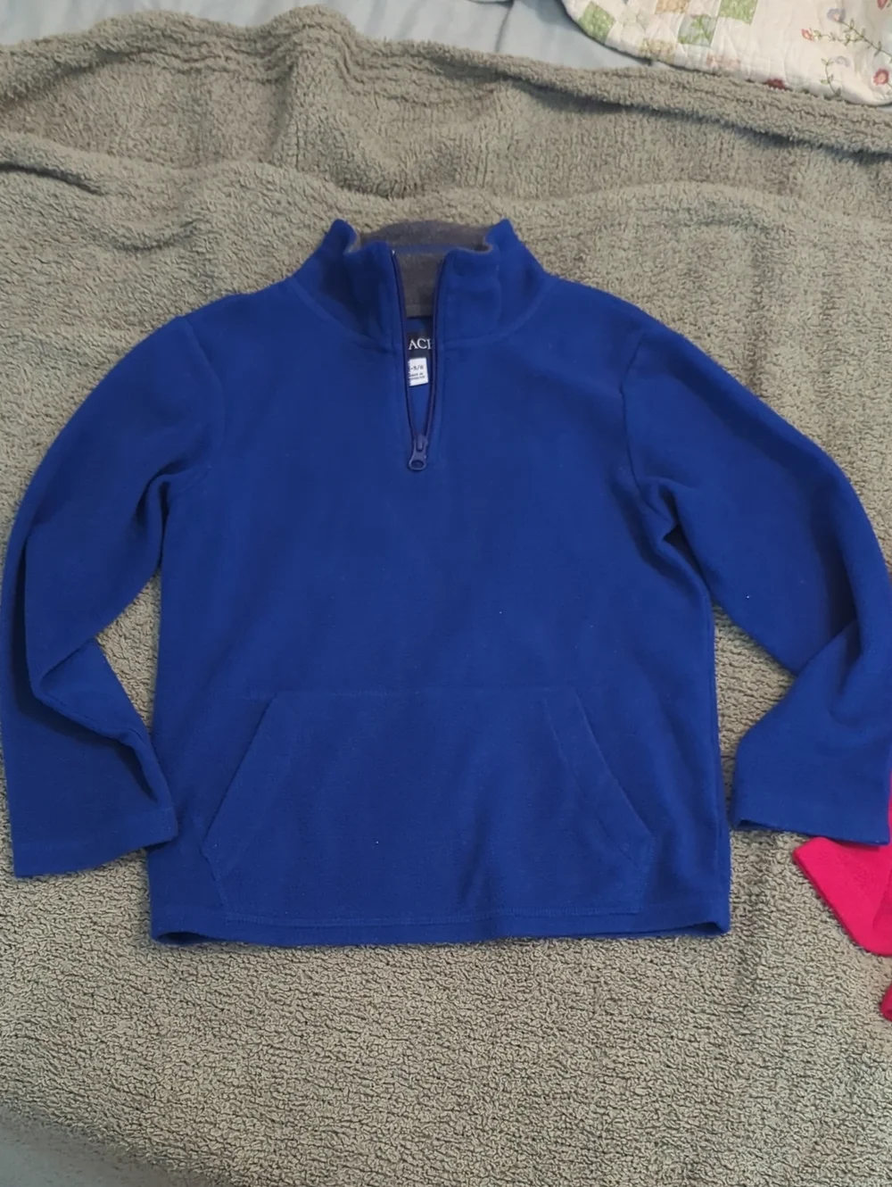 Lot Of 2 Boys Quarter Zip Fleece Pullover Sweatshirts, Size Small (5/6)